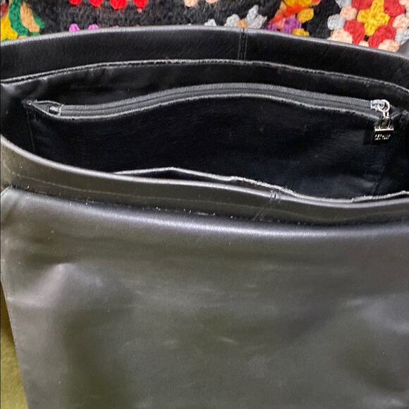 Perlina Black Messenger Bag with Flap-Over Design Adjustable Strap - Picture 9 of 13